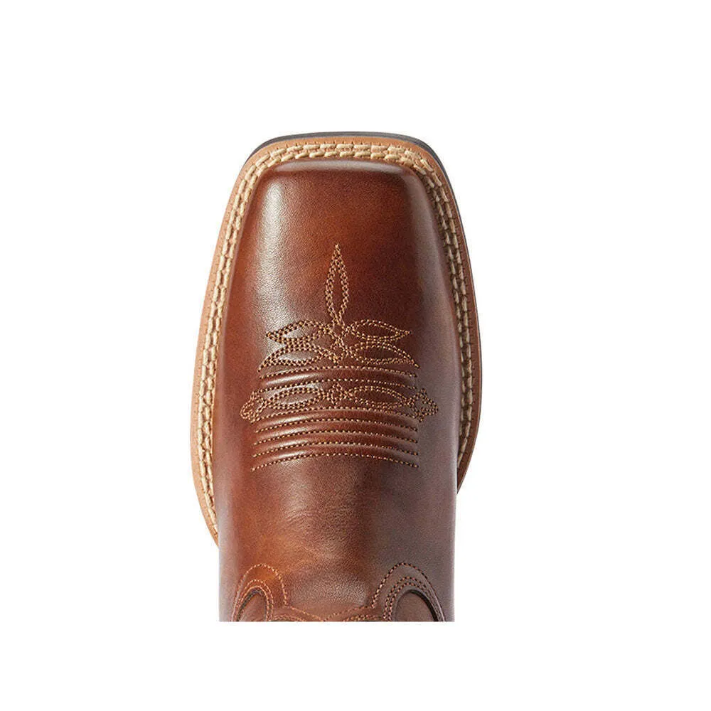 10042389 Ariat Women's Rockdale Square Toe Western Boot Distressed Brown