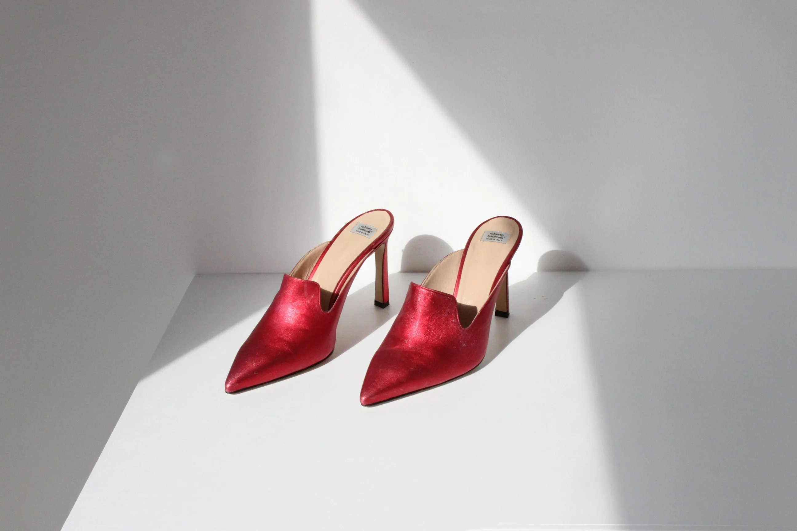 2000s Roberto Botticelli Metallic Leather Mules ~ Euro 40