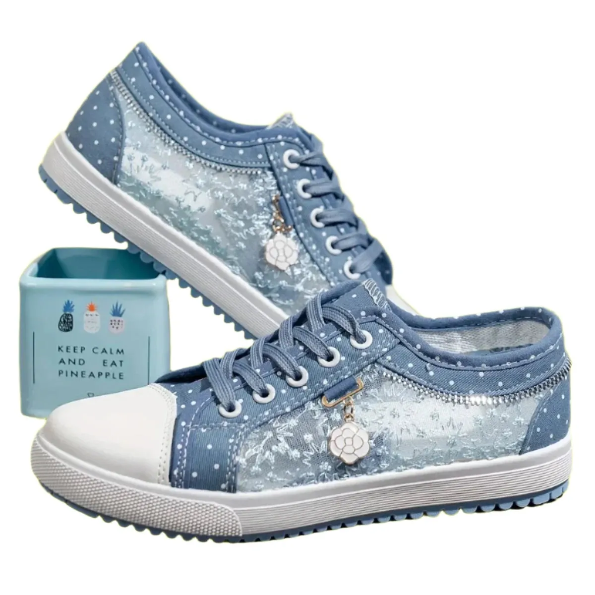 2024 Summer Women's Breathable Mesh Canvas Sneakers – Casual Low-Top Vulcanized Walking Shoes & Flat Tennis Footwear