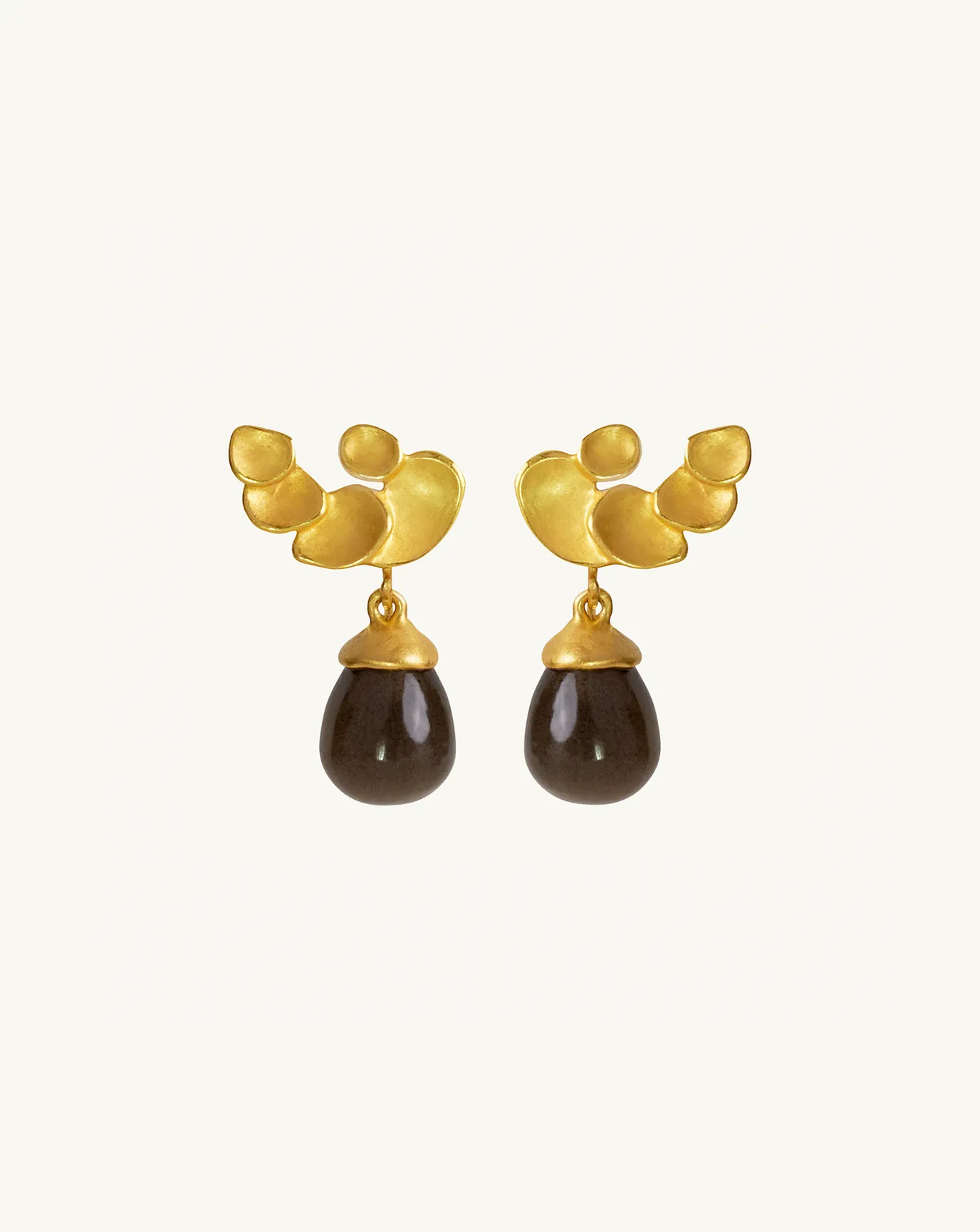 22k Capped Gemstone Drop
