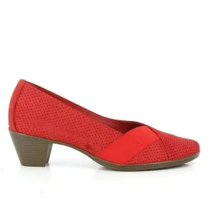 24 Hrs 23166 Red Low Heel Pumps