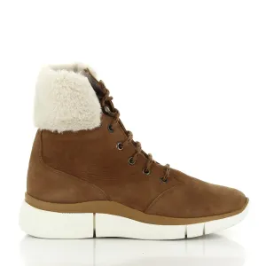 24 Hrs 24305 Tan Lace-Up Ankle Boots