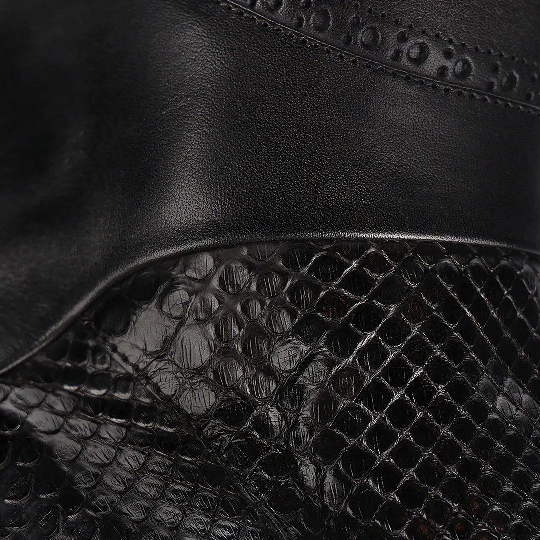 4G3PMTS- Franco Cuadra black casual fashion python skin ankle boots for women