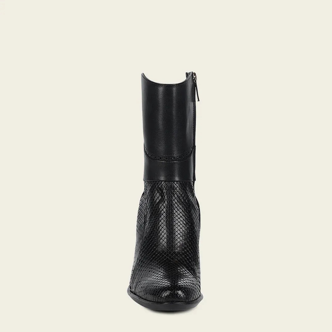 4G3PMTS- Franco Cuadra black casual fashion python skin ankle boots for women