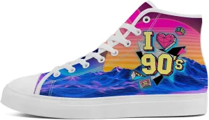 80s Shoes 90s High Top Canvas Sneakers Lace Up Casual Shoes Gifts for Men Women