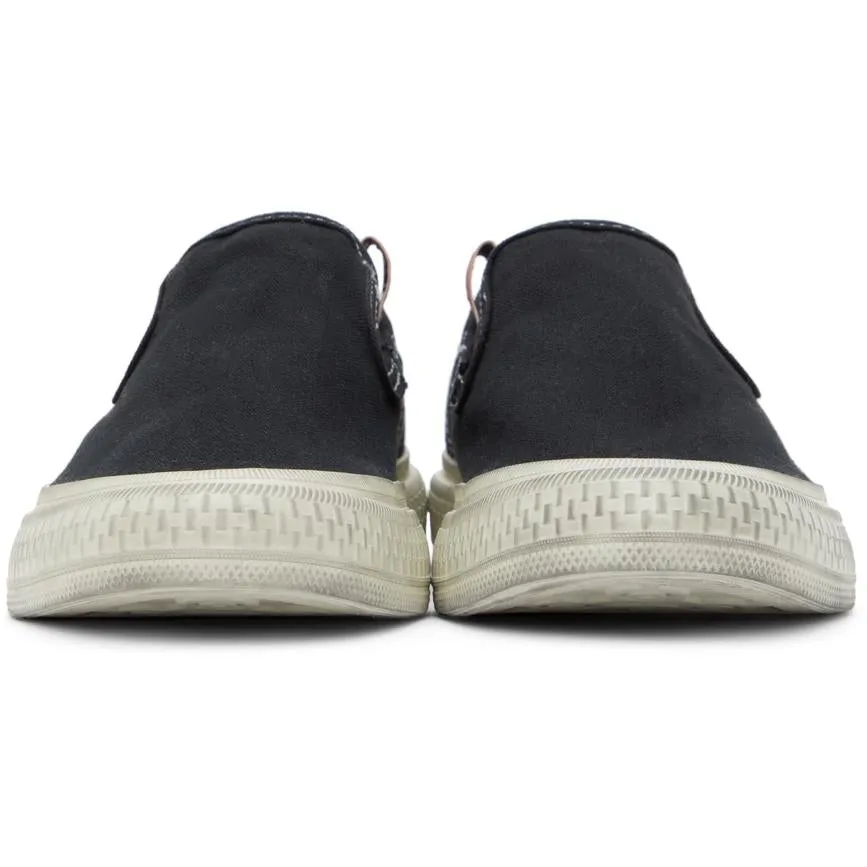 Acne Studios Black Canvas Slip-On Sneakers