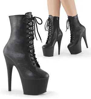 ADORE-1020 Pleasers 7" Heel Black Exotic Dancing Ankle Boots