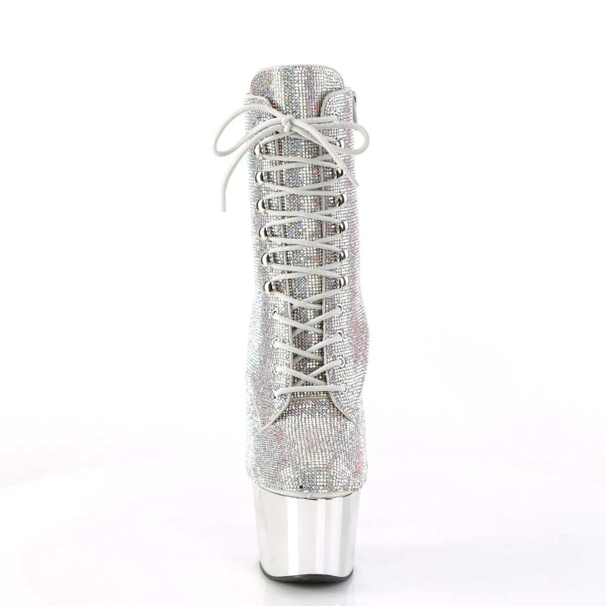 Adore 1020CHRS Silver Multi Rhinestone 7" Heel Platform Ankle Boots Direct