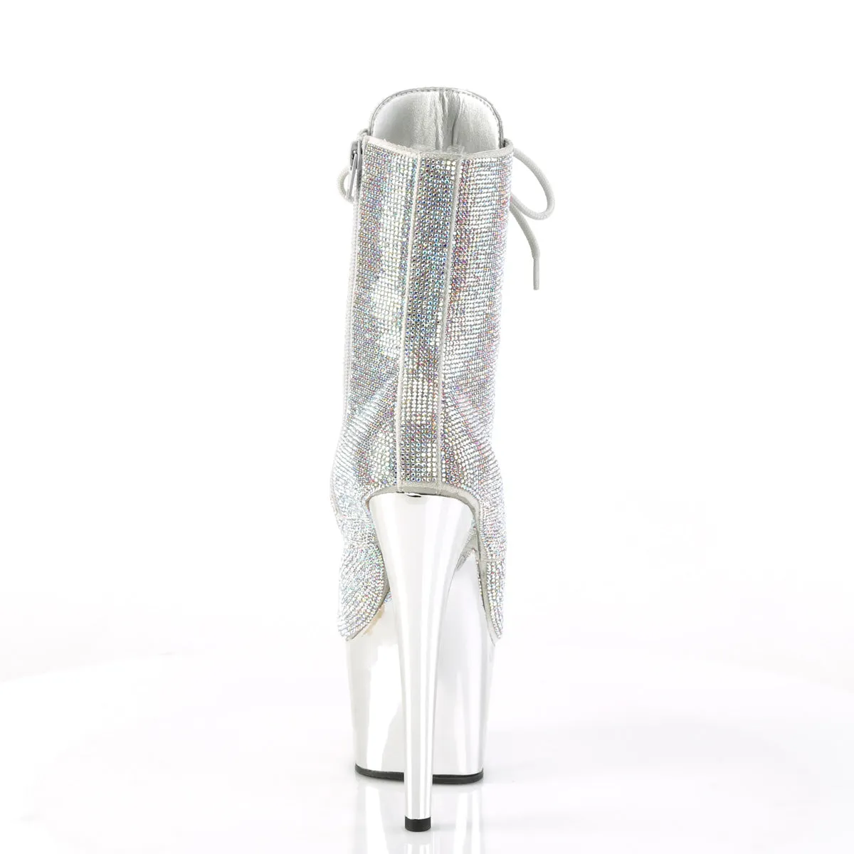 Adore 1020CHRS Silver Multi Rhinestone 7" Heel Platform Ankle Boots Direct