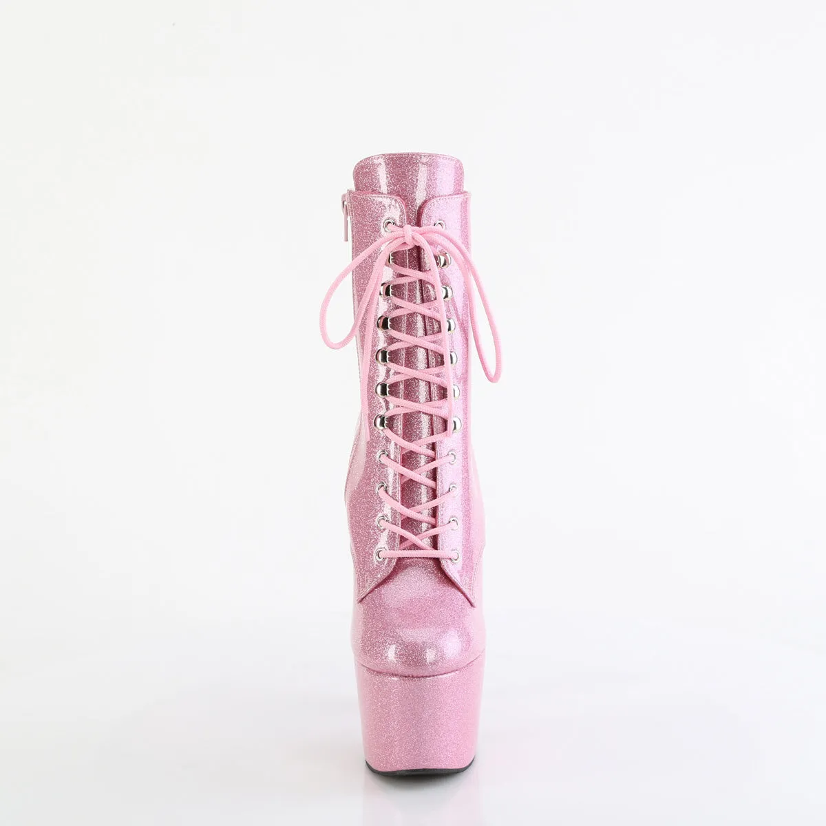 ADORE-1020GP Pleaser Baby Pink Glitter Patent Ankle Boots