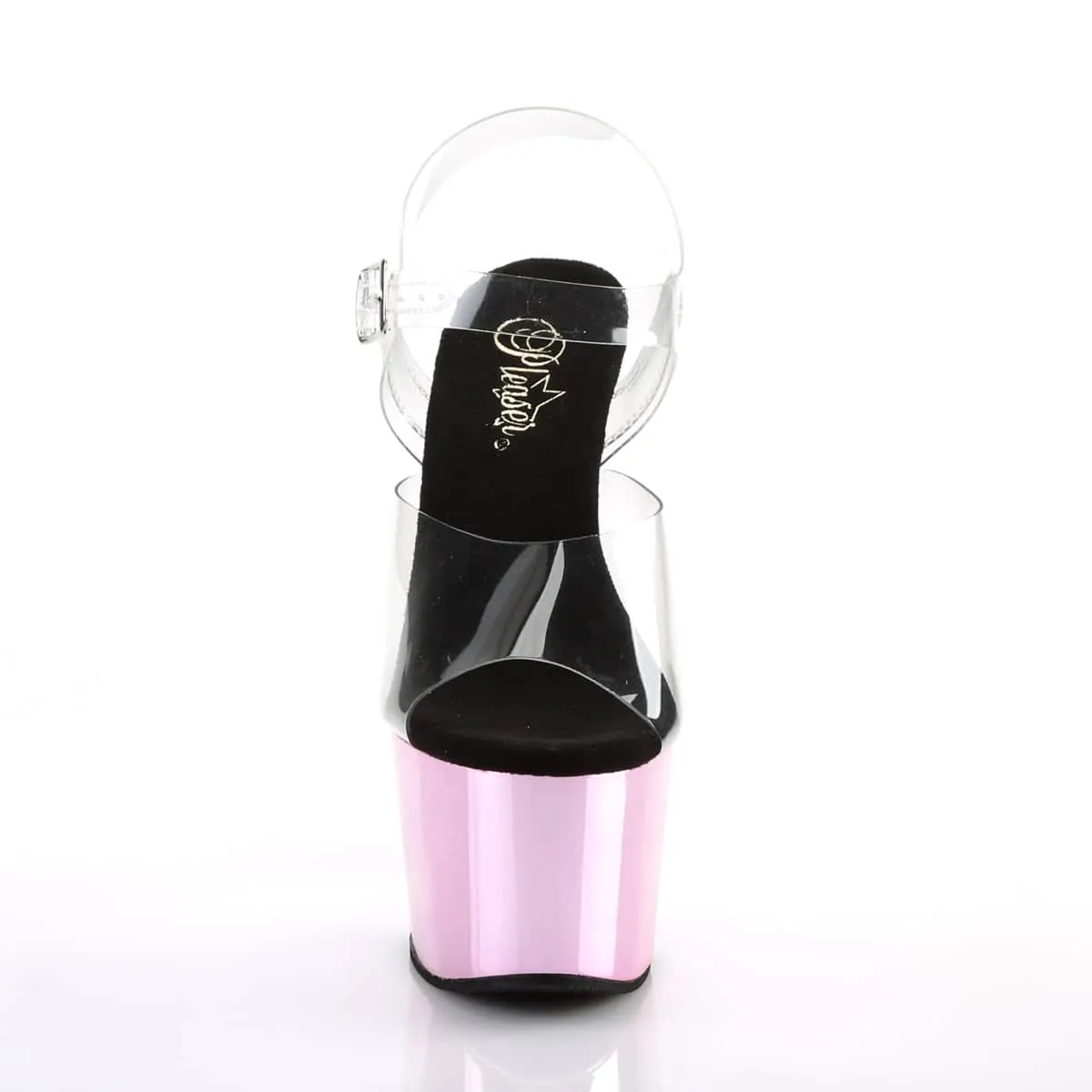 ADORE-708 Baby Pink Metallic Platform Heels