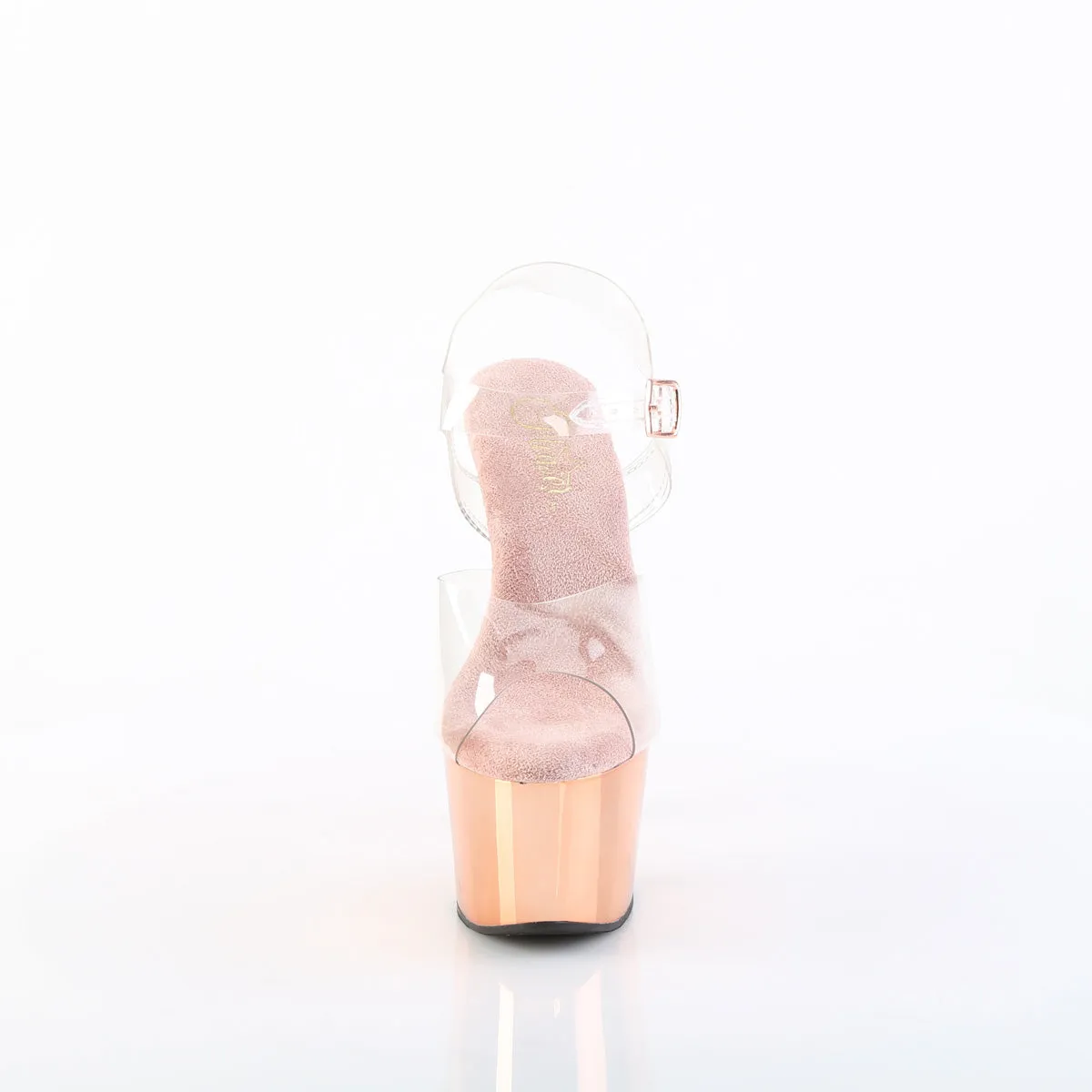 ADORE-708 Pleaser 7 Inch Rose Gold Chrome Pole Dancing Heels