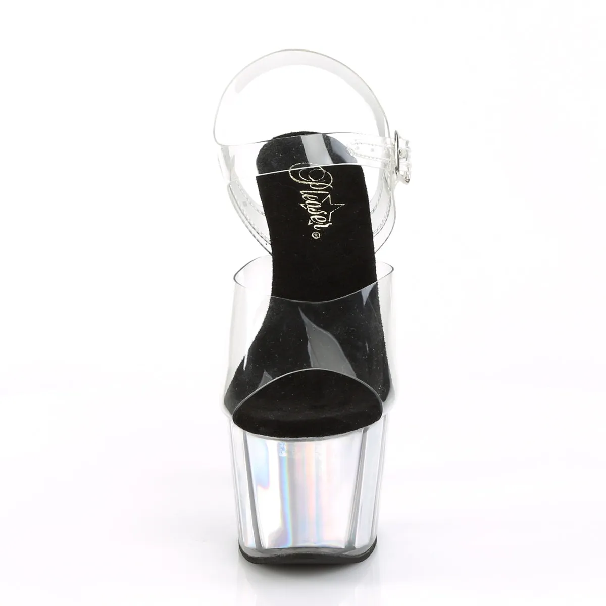 ADORE-708HGI Sexy 7" Heel Silver Hologram Platform Pole Dancing Heels