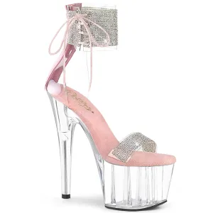 ADORE-727RS Pleasers Clear Platform Bling Ankle Cuff Exotic Dancing Heels