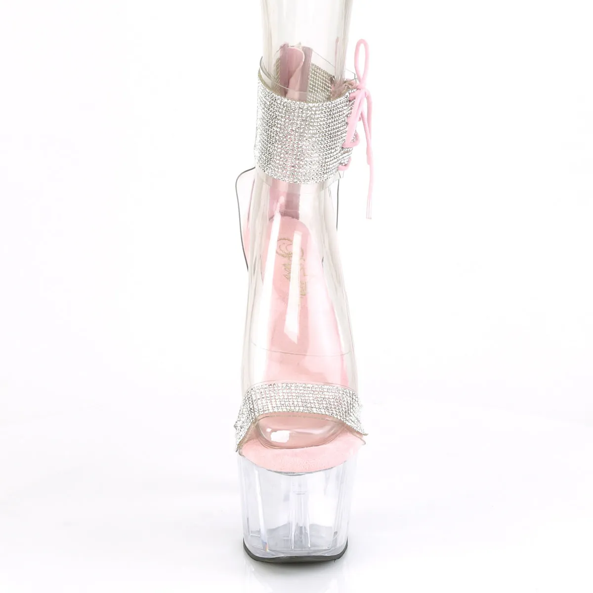 ADORE-727RS Pleasers Clear Platform Bling Ankle Cuff Exotic Dancing Heels