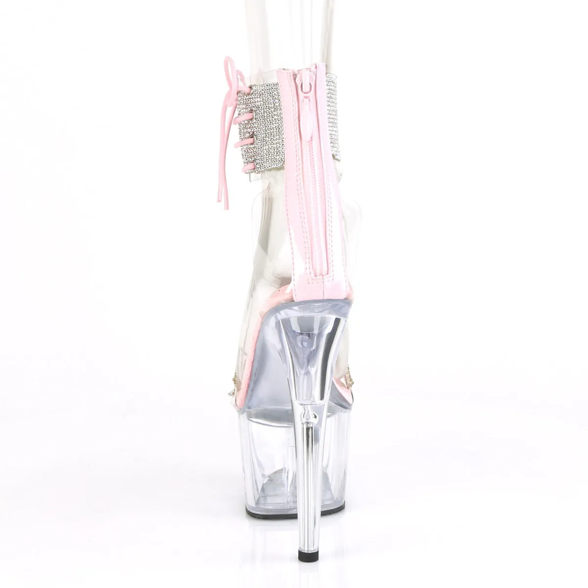 ADORE-727RS Pleasers Clear Platform Bling Ankle Cuff Exotic Dancing Heels