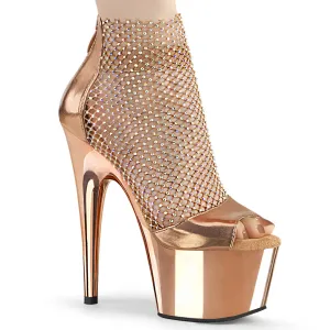 ADORE-765RM Pleasers Rose Gold Chrome Platform Exotic Dancing Heels