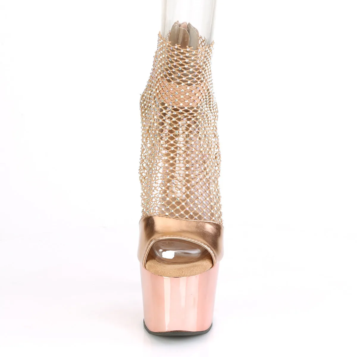 ADORE-765RM Pleasers Rose Gold Chrome Platform Exotic Dancing Heels