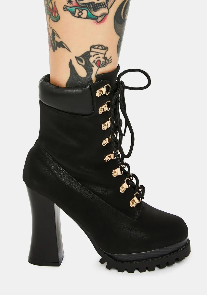 Adventurous Heart Heeled Hiker Boots
