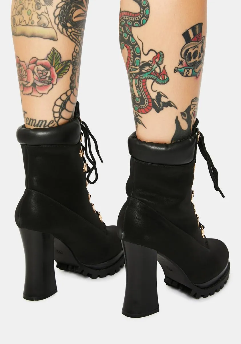 Adventurous Heart Heeled Hiker Boots