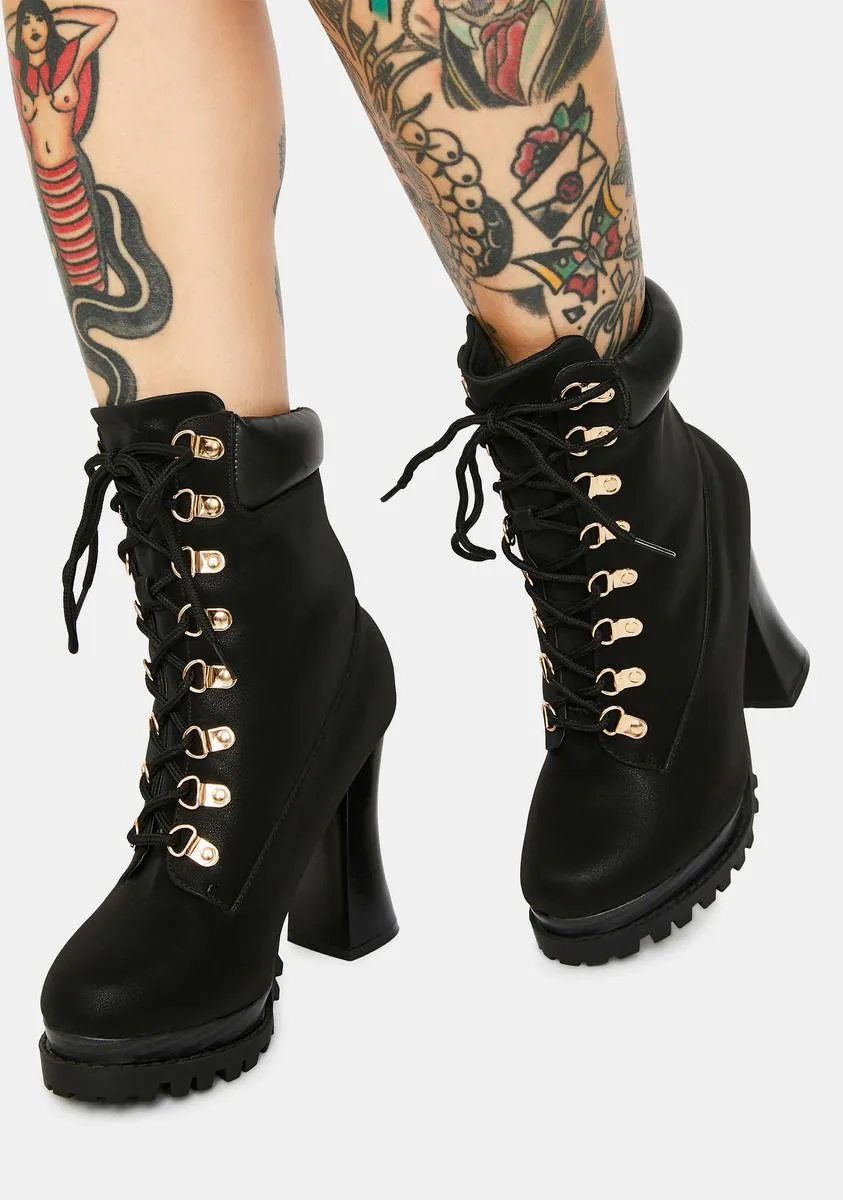 Adventurous Heart Heeled Hiker Boots