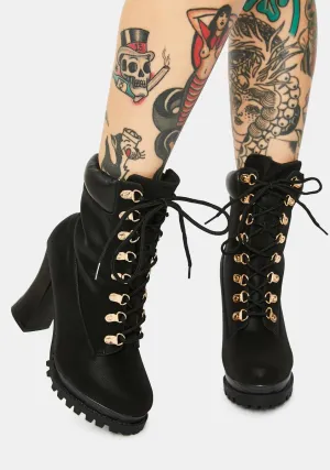 Adventurous Heart Heeled Hiker Boots