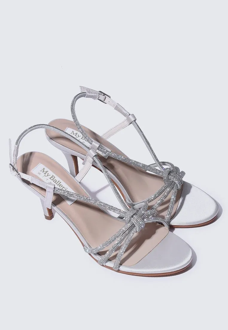 Alaia Comfy Heels In Silver Grey