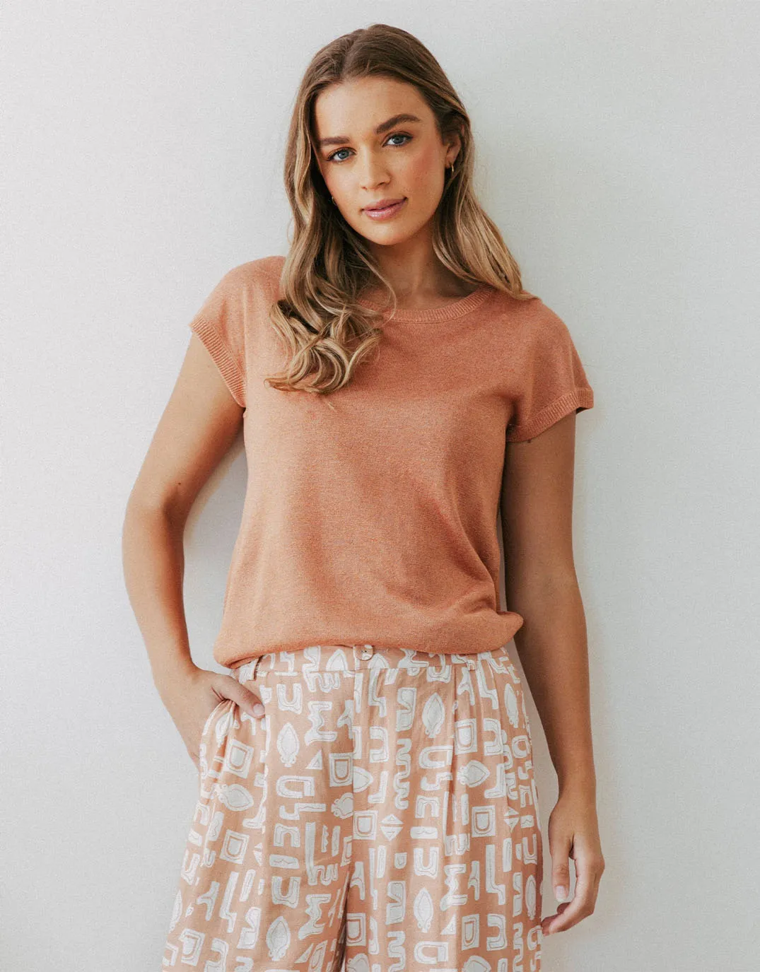 Alma Metallic Knit - Clay