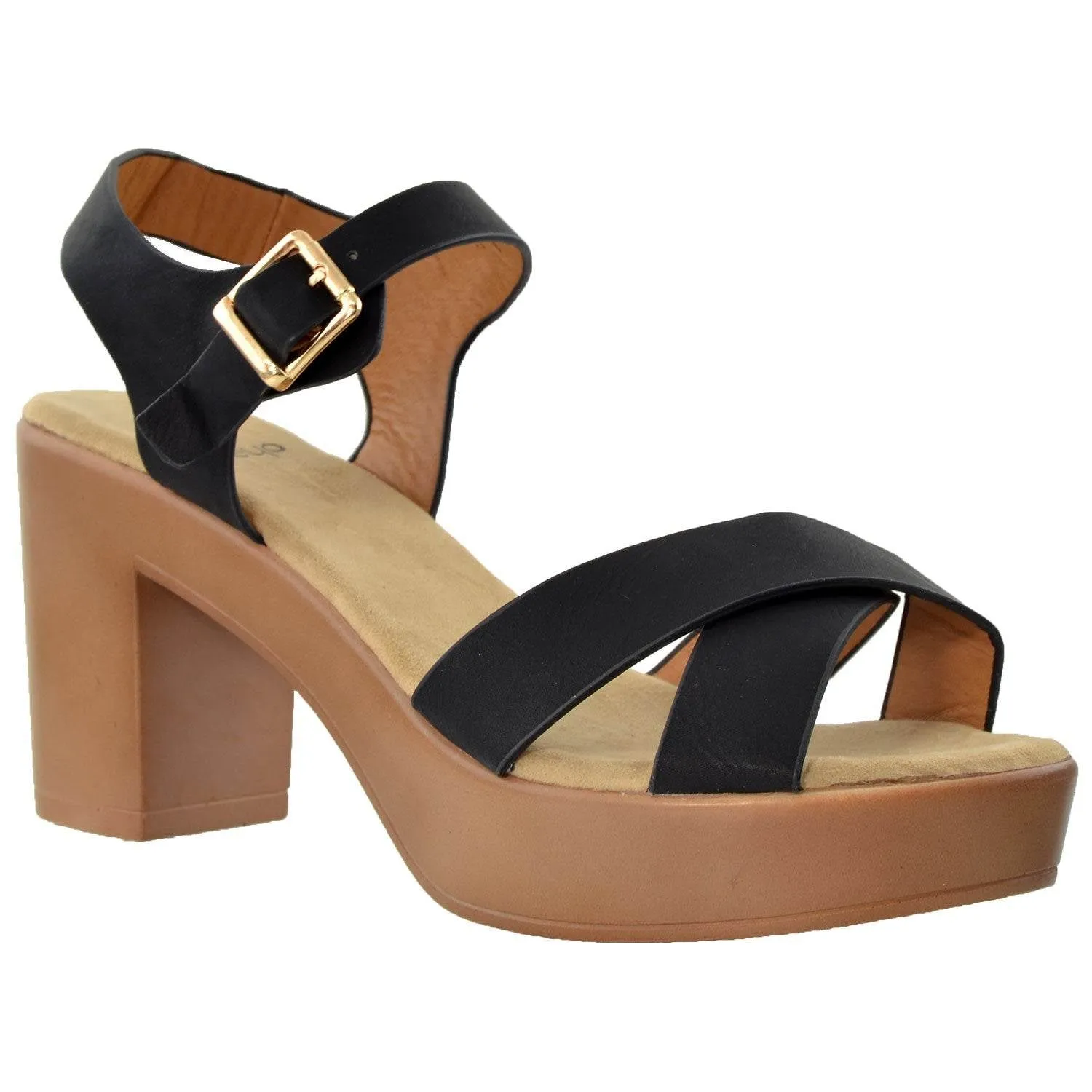 Ankle Strap Block Heel Platform Sandal