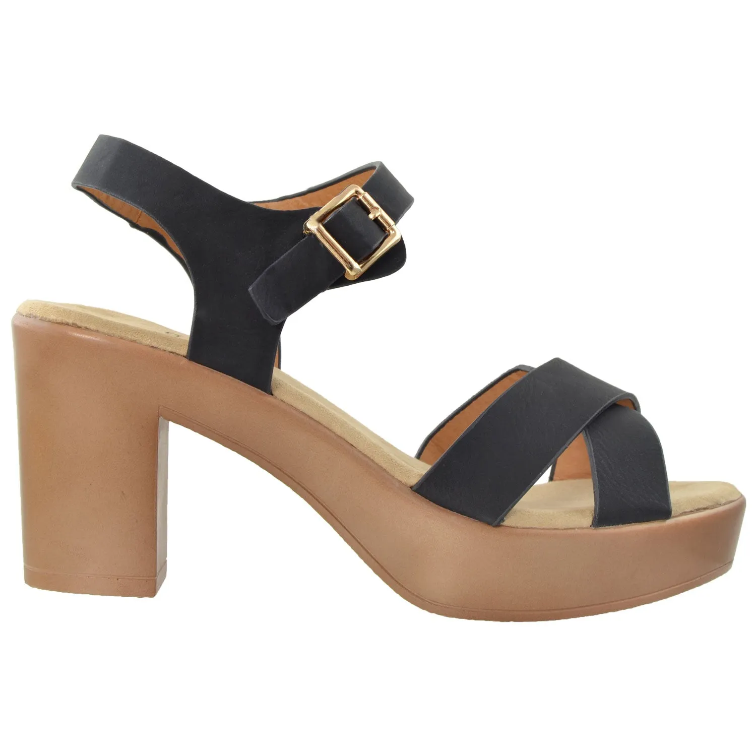 Ankle Strap Block Heel Platform Sandal