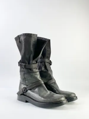 Ann Demeulemeester Olive Green Combat Boots