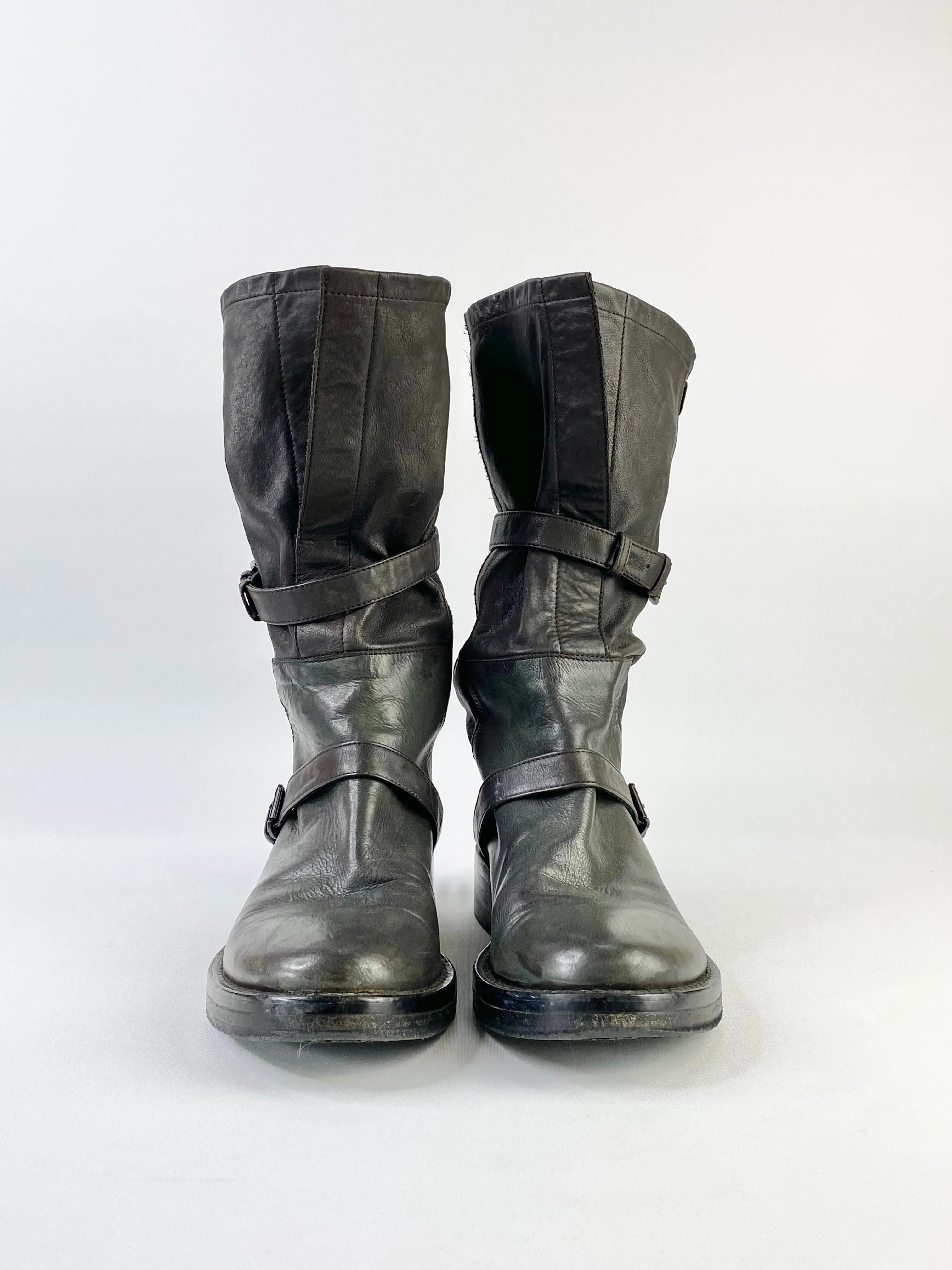 Ann Demeulemeester Olive Green Combat Boots