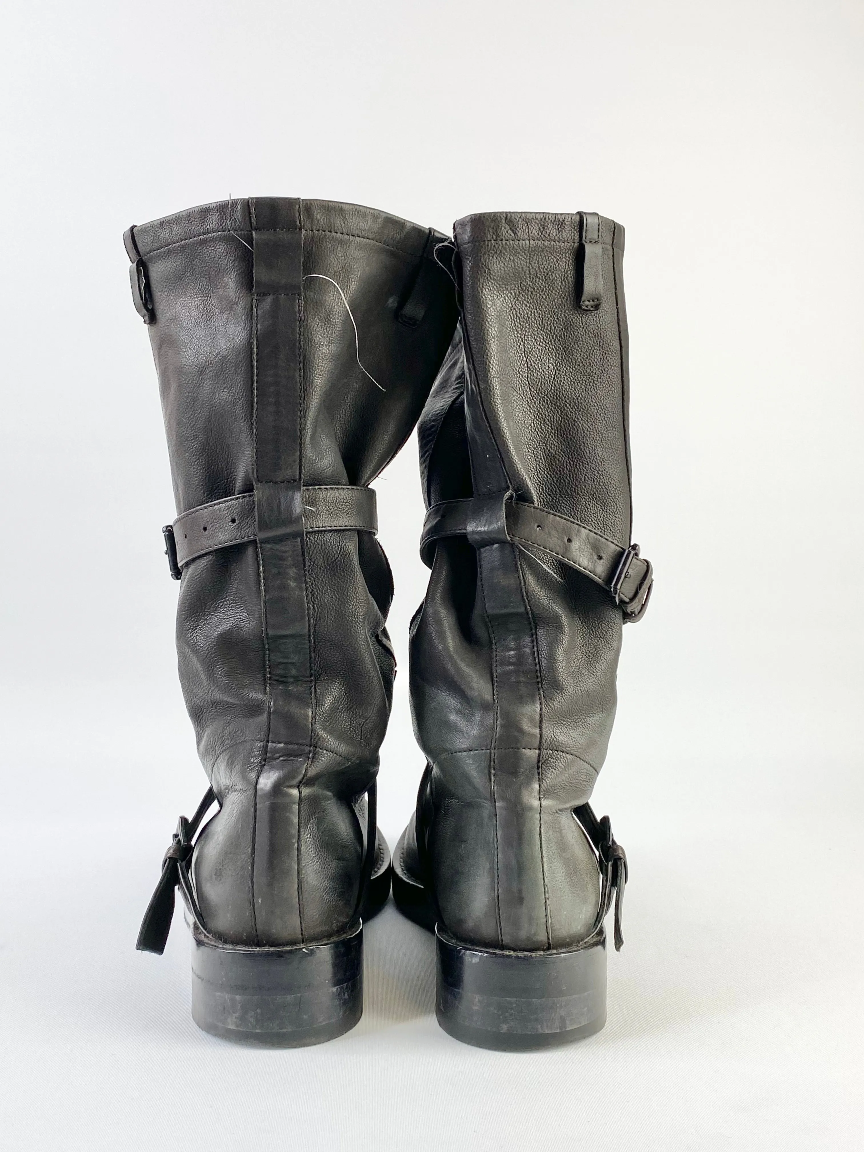 Ann Demeulemeester Olive Green Combat Boots
