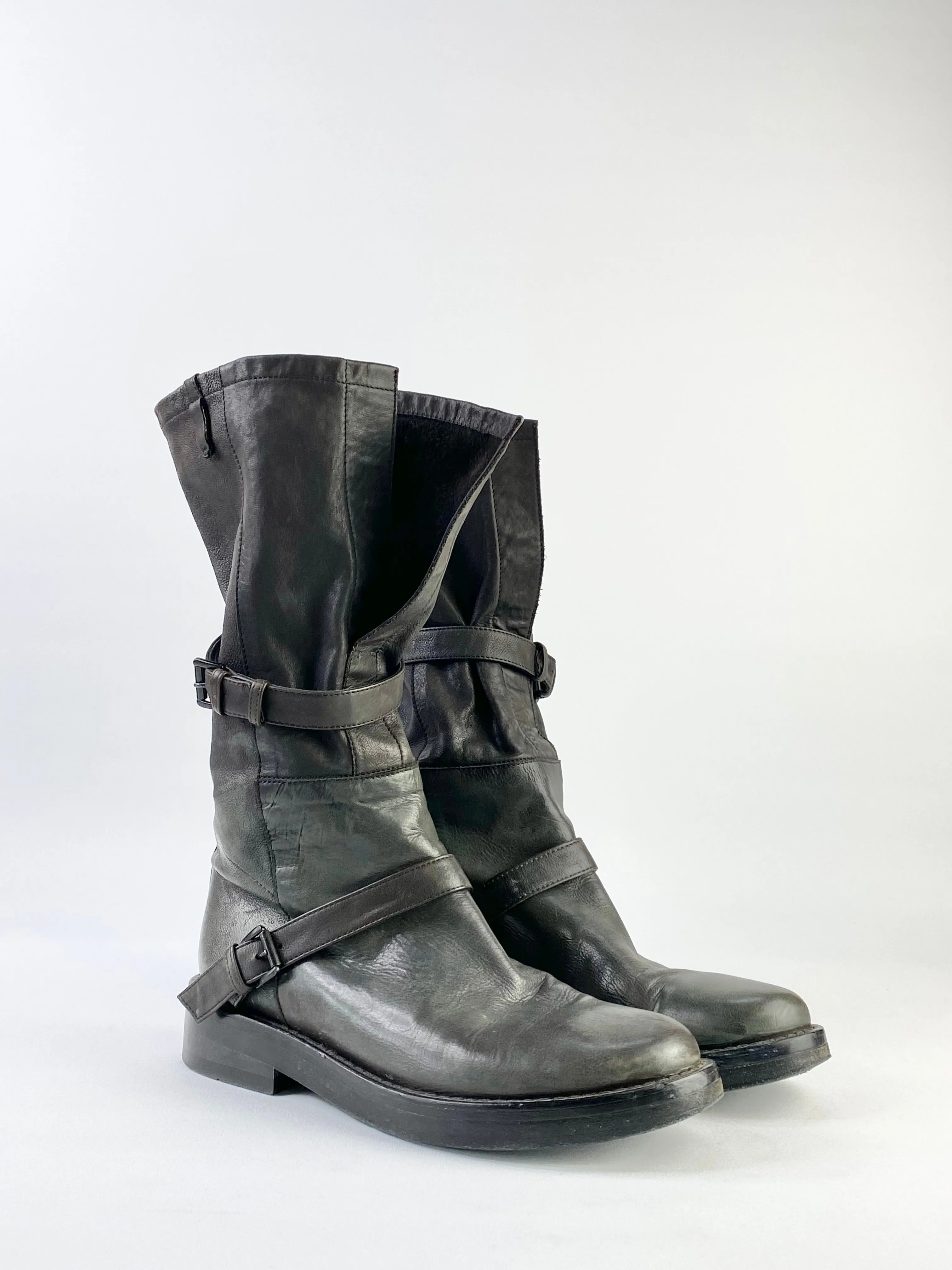 Ann Demeulemeester Olive Green Combat Boots