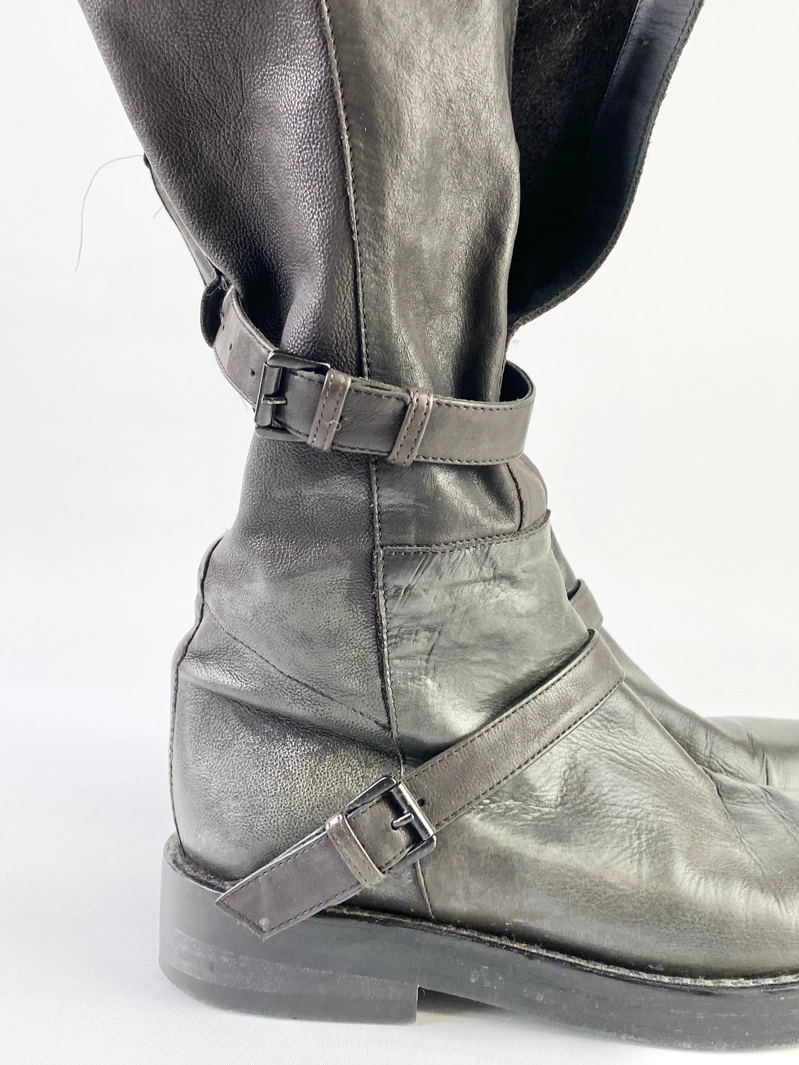 Ann Demeulemeester Olive Green Combat Boots