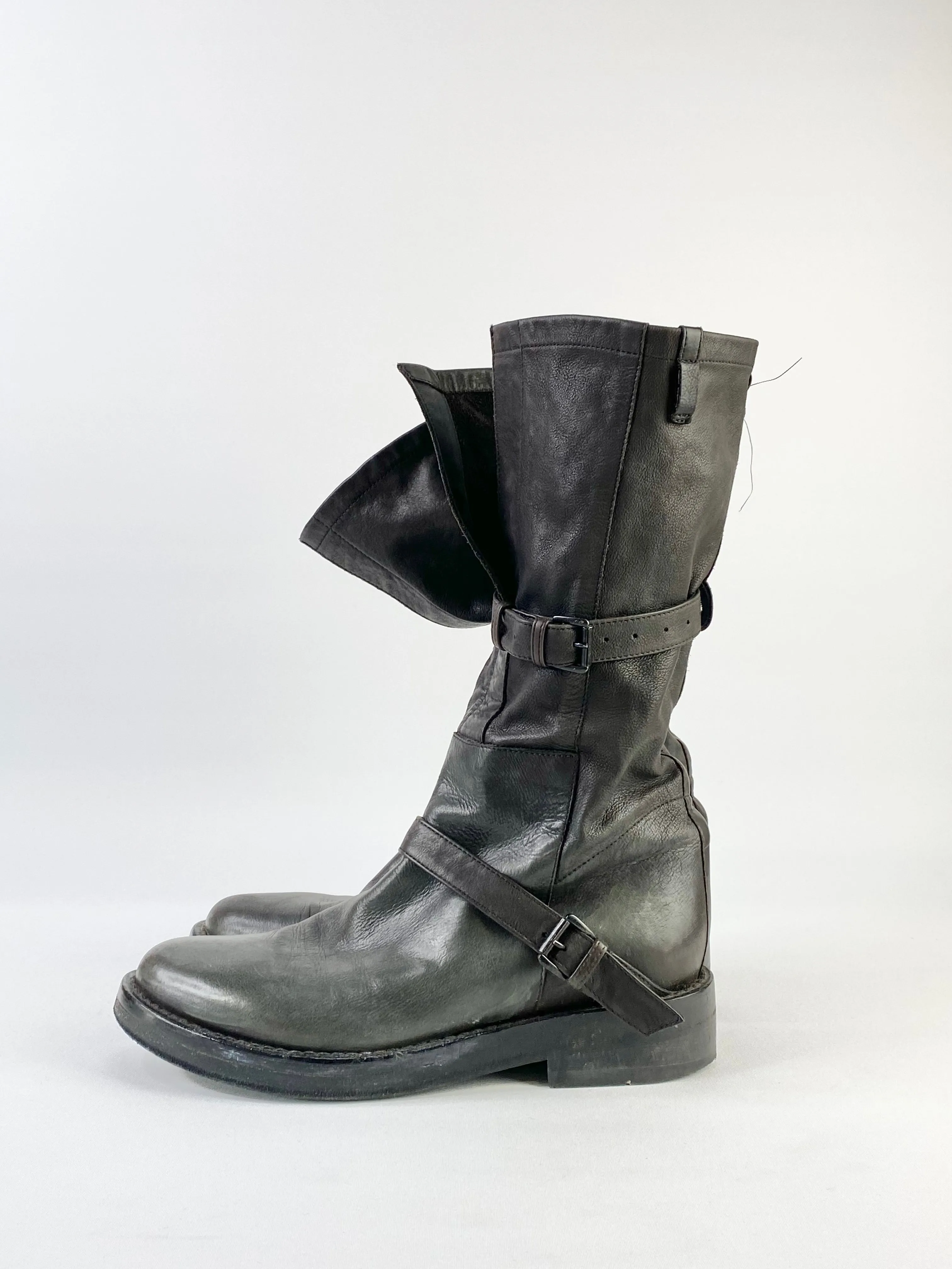 Ann Demeulemeester Olive Green Combat Boots