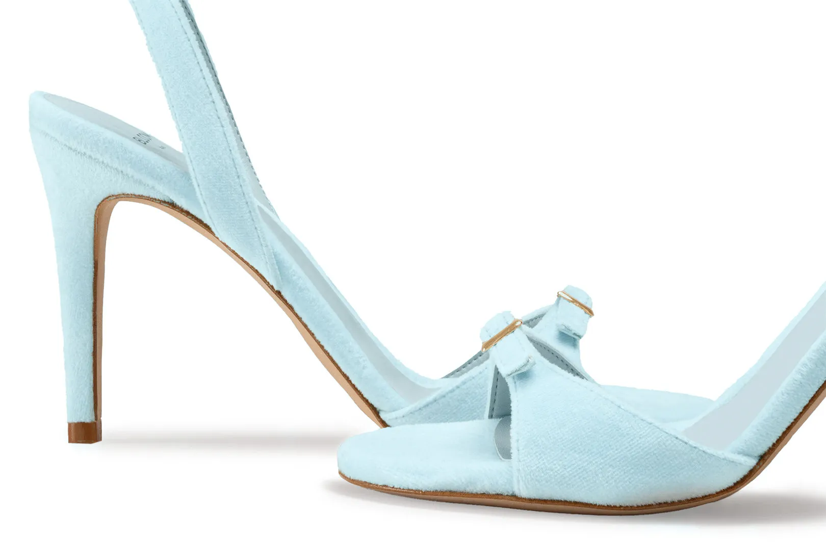 ANNA HIGH HEELS SANDALS - SKY BLUE VELVET