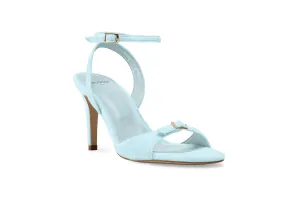 ANNA HIGH HEELS SANDALS - SKY BLUE VELVET