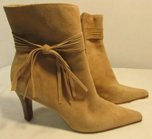 Antonio Melani Tan Suede Ankle Boots