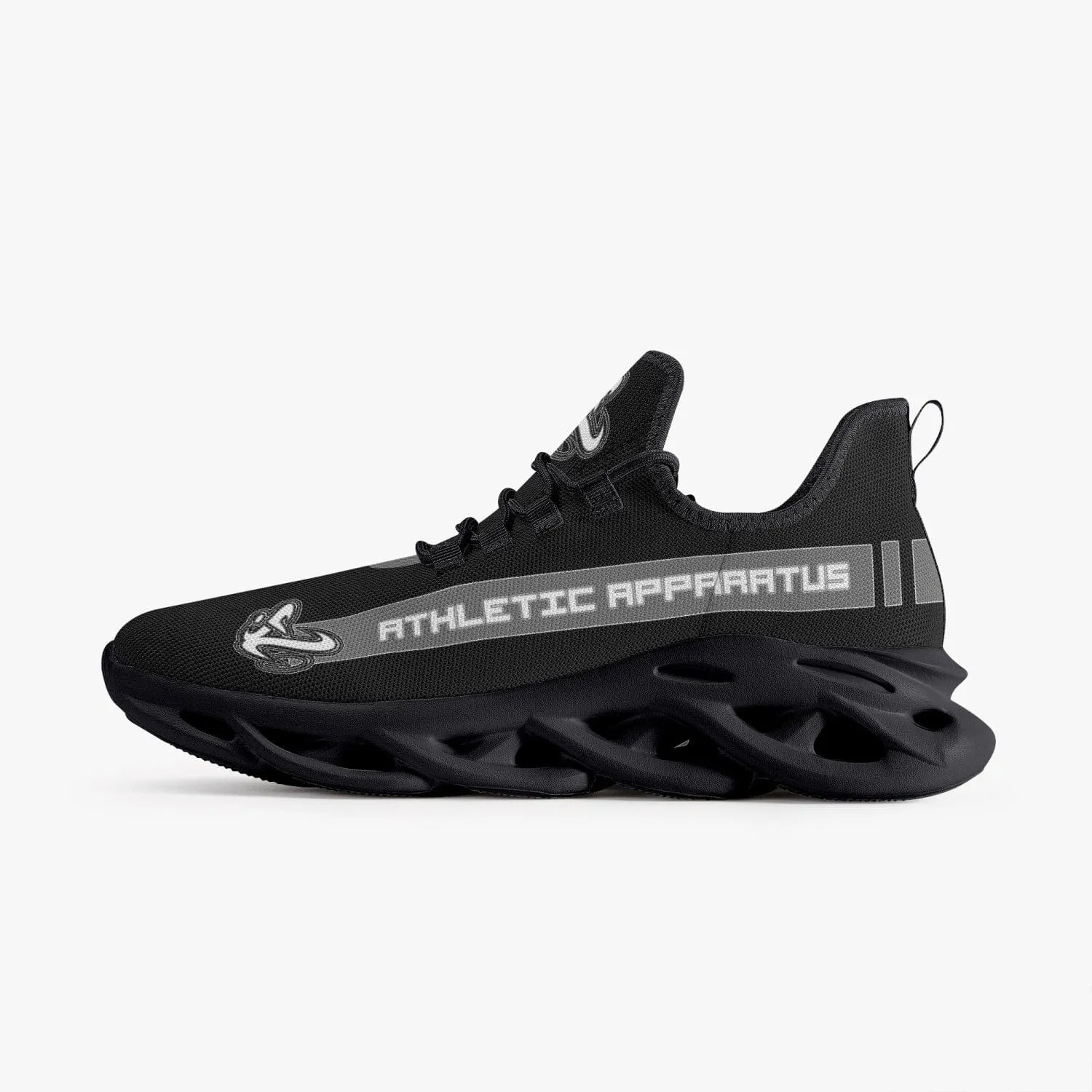 ATHLETIC APPARATUS V1 BOUNCE MESH KNIT SNEAKERS - BLACK