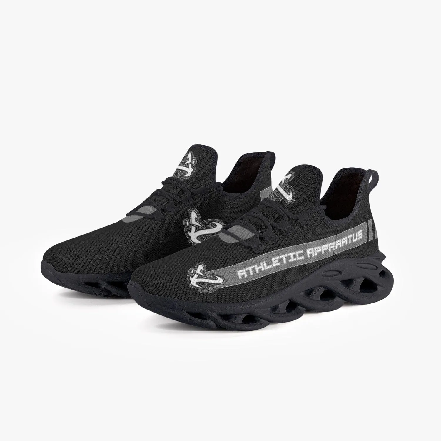 ATHLETIC APPARATUS V1 BOUNCE MESH KNIT SNEAKERS - BLACK