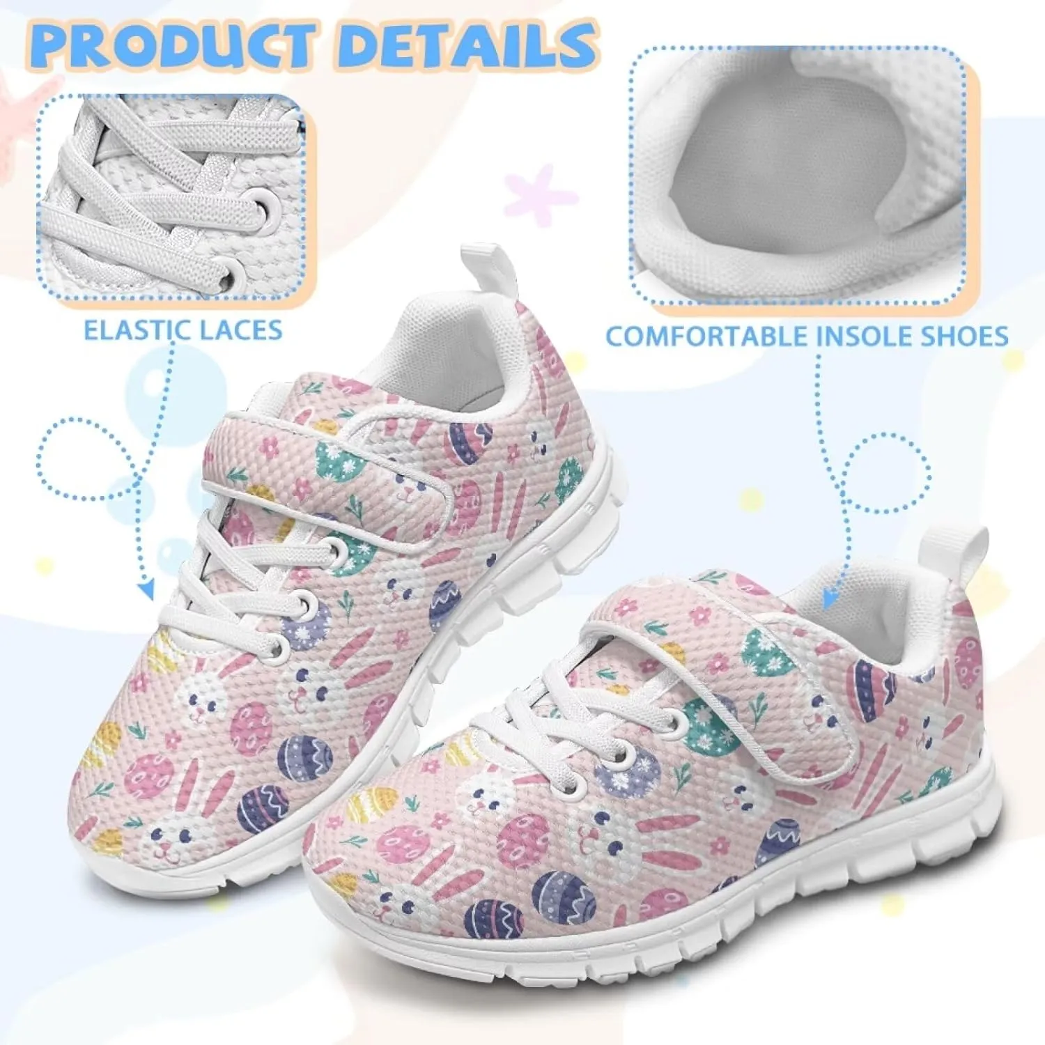 Athletic Sneaker for Boys Girls Casual Hiking Shoes Non Slip Tennis Fitness Walking Strap Sneakers