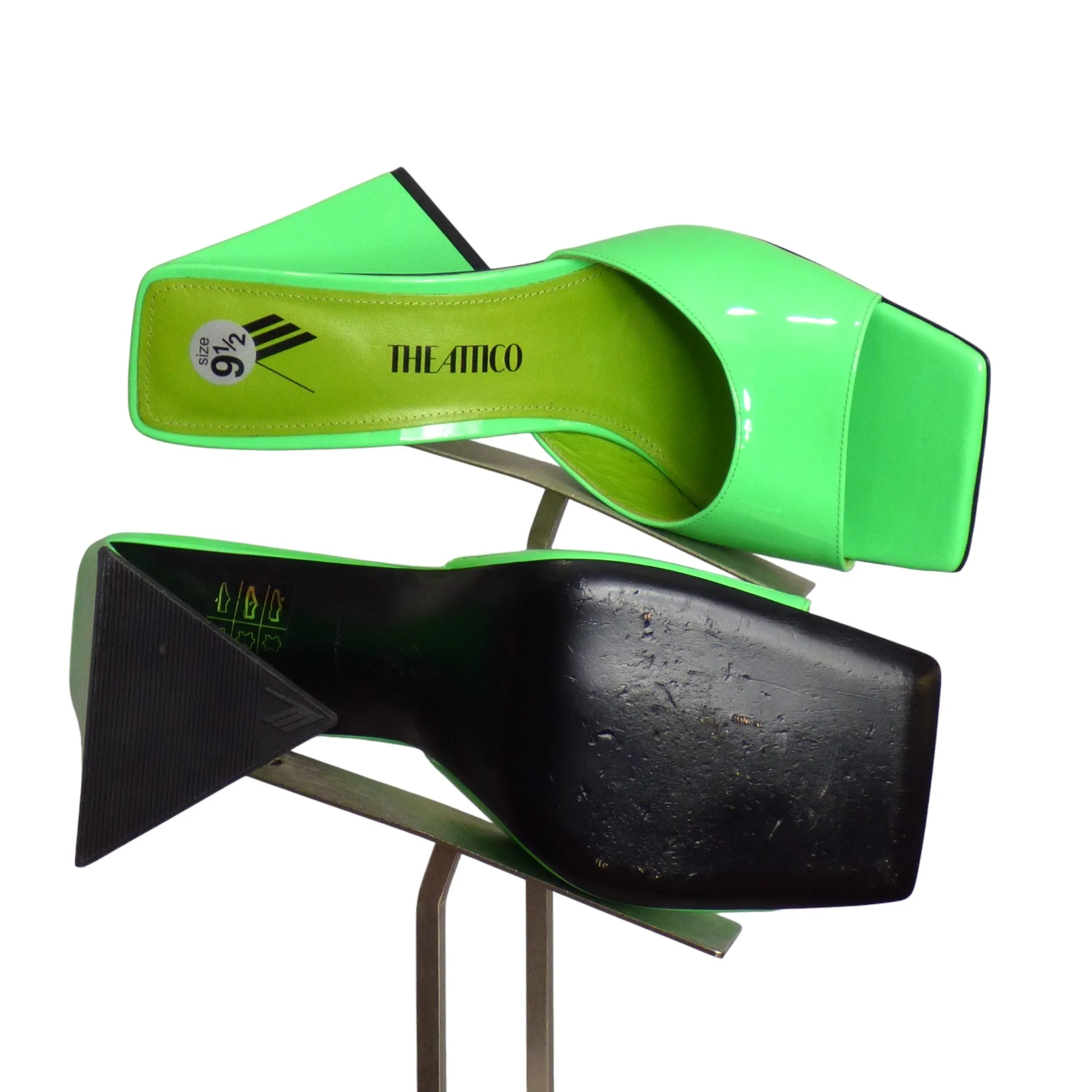 ATTICO- Green Devon Patent Mules, Size 40