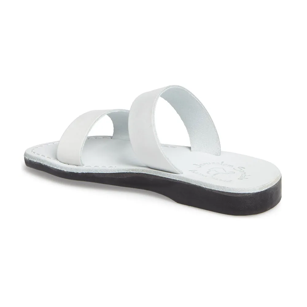 Aviv - Leather Wide Strap Sandal | White