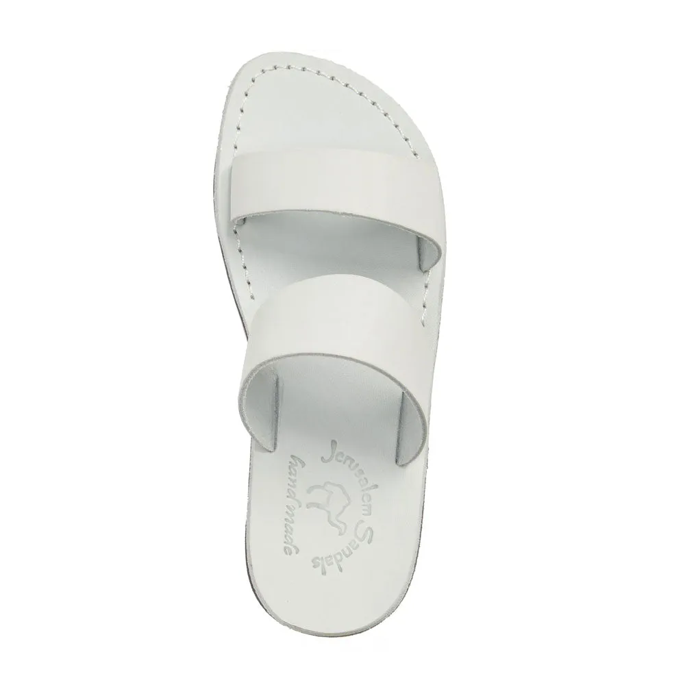 Aviv - Leather Wide Strap Sandal | White