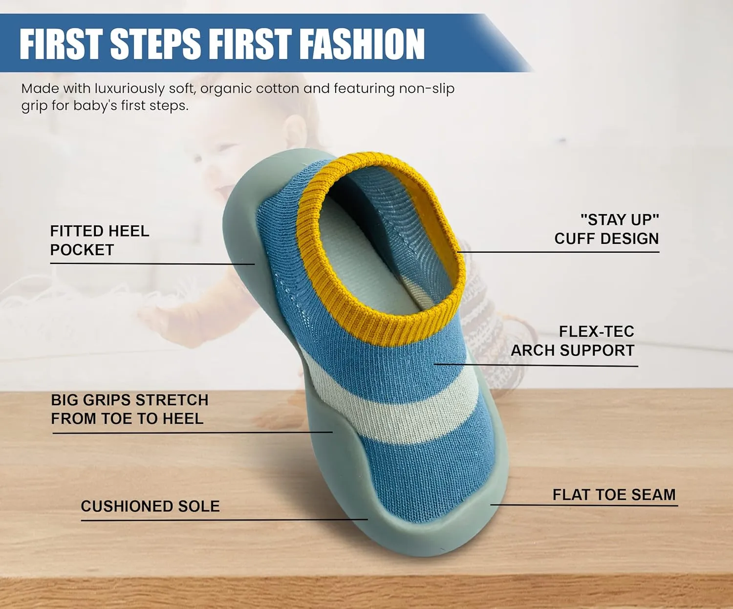 Baby Shoes Boys Girls First Walking Shoes Non Slip Soft Sole Sneakers Toddler Infant Babygirl Sock Shoes…
