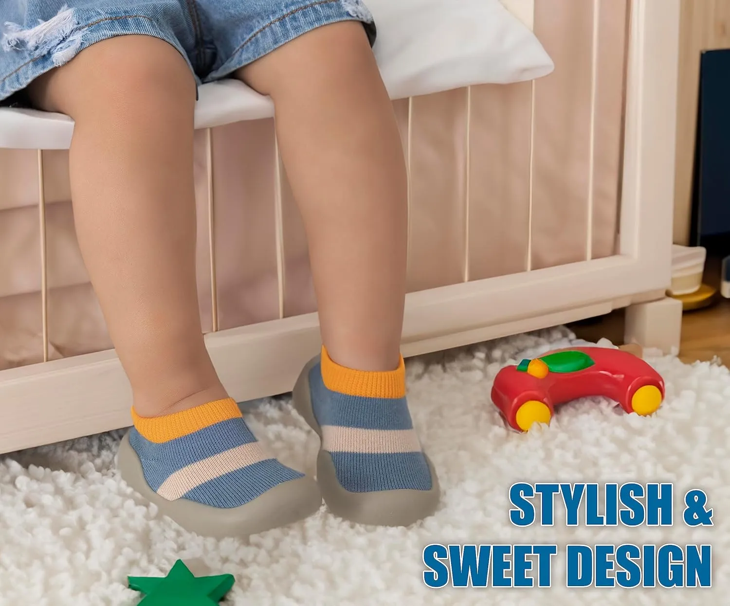Baby Shoes Boys Girls First Walking Shoes Non Slip Soft Sole Sneakers Toddler Infant Babygirl Sock Shoes…