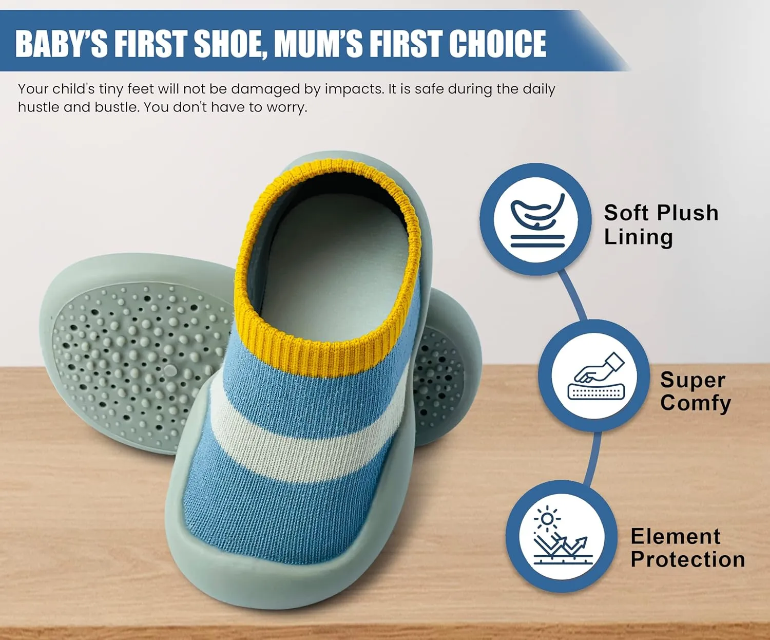 Baby Shoes Boys Girls First Walking Shoes Non Slip Soft Sole Sneakers Toddler Infant Babygirl Sock Shoes…