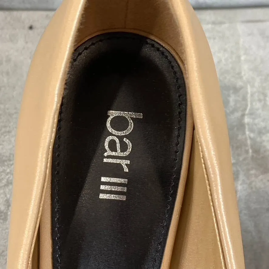 BAR III Women's Nude Smooth Binsa Ball-Chain Trim Pointed-Toe Pumps SZ 8