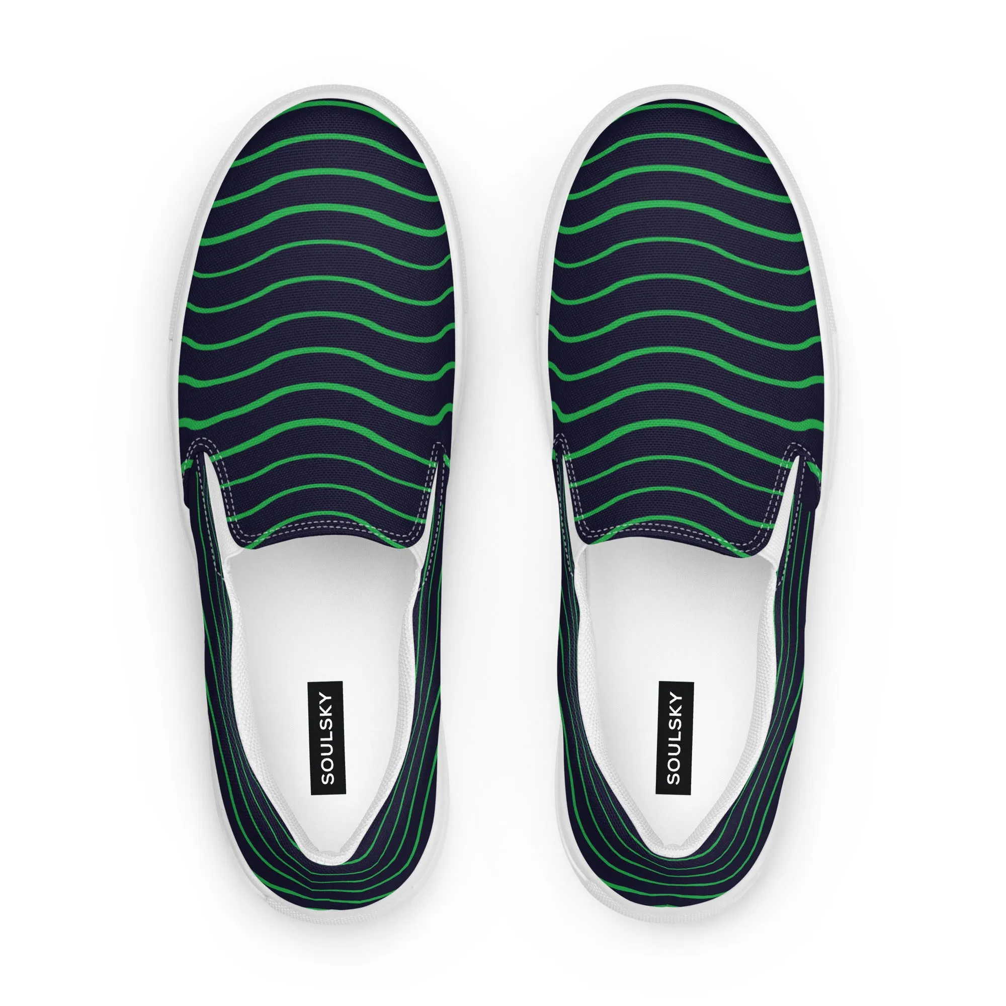 BE LIKE WATER Men’s Slip-On Canvas Shoes (Green)